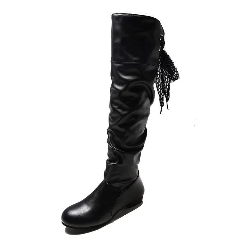 Bota Feminina Casual de Couro Fashion